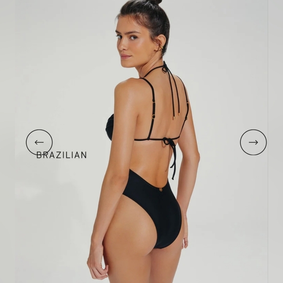 Vix Paula Hermanny Womens Black Mag One Piece Bathing Suit Size Small NWT - Picture 4 of 14